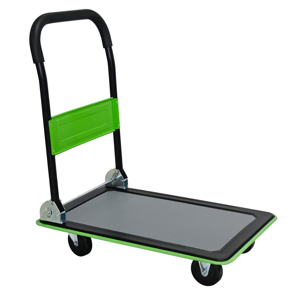 Platform Cart, 330 lb Load Capacity Platform Trolley with 360-Degree Swivel Casters, Foldable for Loading and Storage, Storage Use - Green