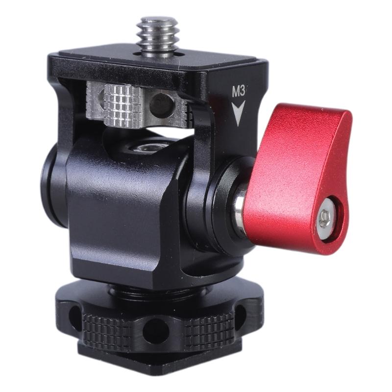 Adjustable Camera Monitors Mount Hot Shoe Holder 1/4  360 Degree Rotary 180 Degree Tilt with/no Secure Thumbscrew Lock