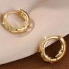 Golden-Tone Bohemian Cross Hoop Earrings for Women Sparkling Synthetic CZ Design Ear Buckle Wedding Jewelry Gifts