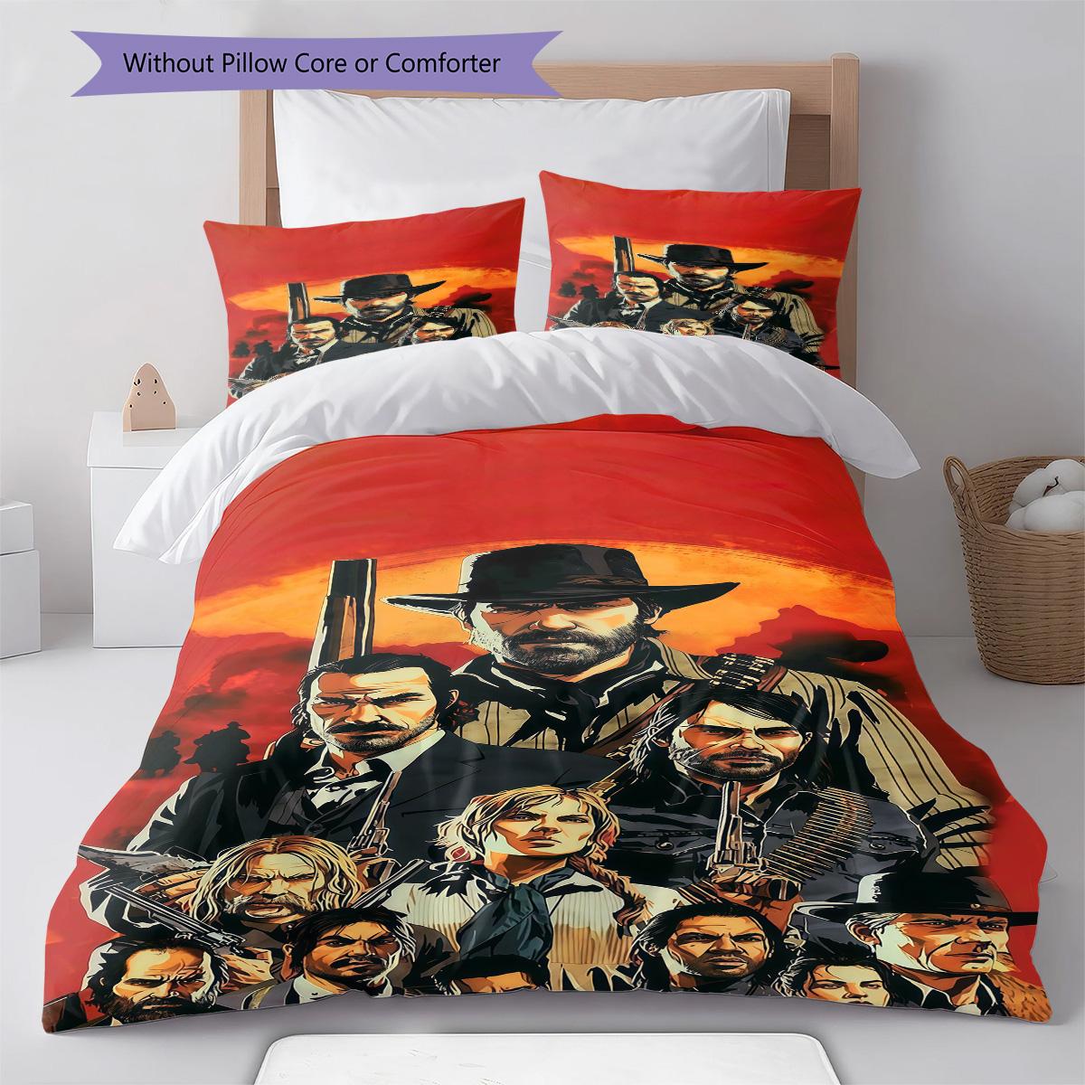 

RDR2 RugPattern Bedding Quilt Set Quilt Cover Pillowcase Home Decoration Birthday Gift (1 * duvet cover + 2 * pillowcase, without core) 135x200cm