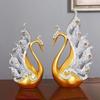 Modern Diamond Rose Couple Swan Resin Decorations Home Bookshelf Cabinet Sculpture Crafts Study Office Desk Figurines Ornaments