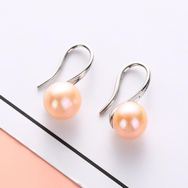 

Класичні жіночі сережки-підвіски з круглими натуральними перлами та срібною голкою для жінок Pendientes Oorbellen Brincos