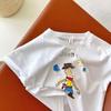 Short Sleeve TShirt  Kids Summer Cartoon Bottoming Shirt Baby Unisex Printing Breathable Pure Cotton Trendy Crew Neck Tops