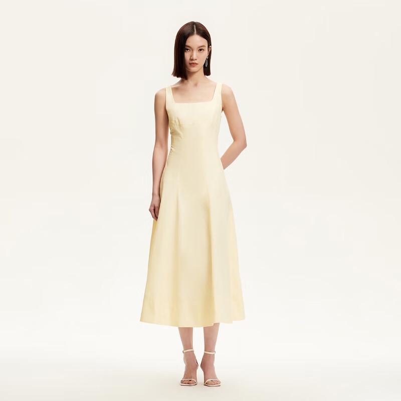 Veromoda 2025 Summer Cotton Blend Square Neck Maxi Dress