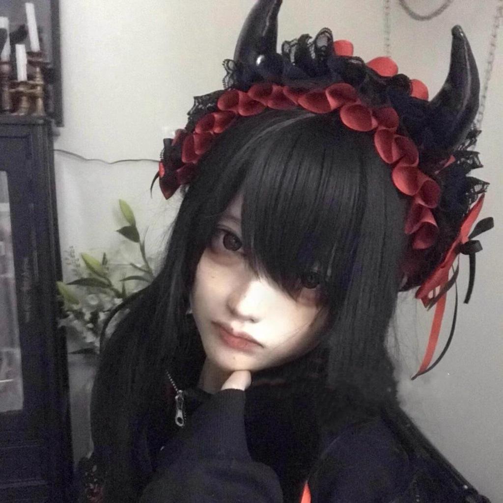 Gothic Lolita Devil Horns Headband - Versatile Halloween Hair Accessory