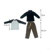 3 Pieces 1/6 Male Fleece Jacket and T Shirt Pants Costume for 12 inch Figures Dress up