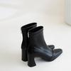 Fashion and elegance~ thick heel thin boots temperament high heel bare boots autumn new high-end women's boots elastic short boots