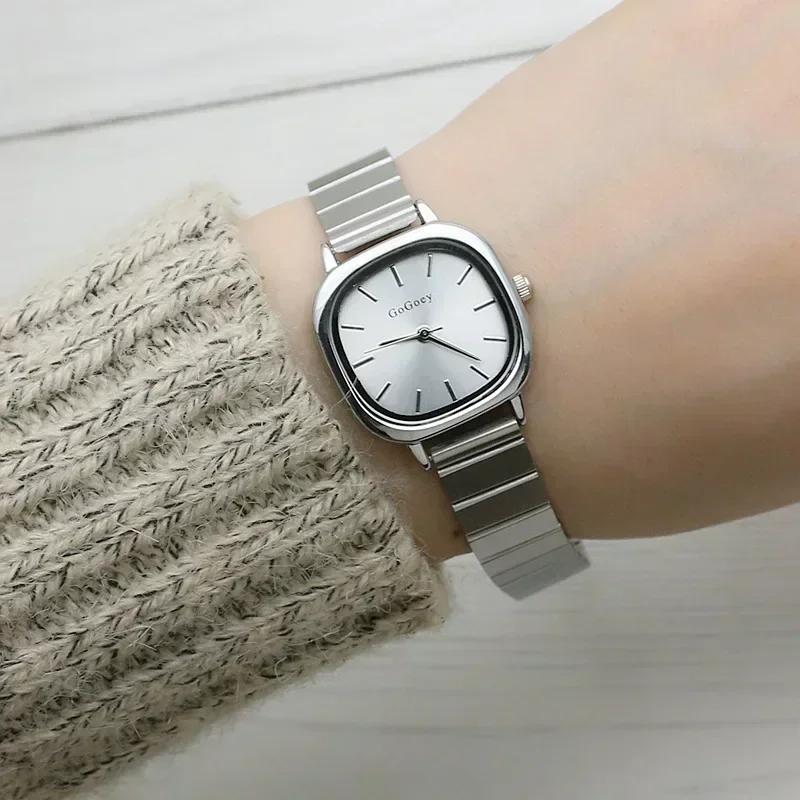 Luxury Ladies Quartz Watch 2025 Fashion Simple Gold Women Stainless Steel Wristwatch Elegant Clock Gift Montre Femme