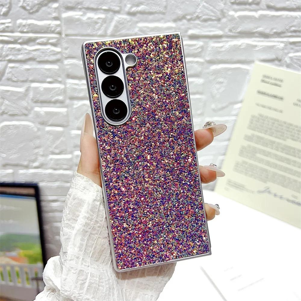 

Гальванизированная серебристая рамка Чехол для телефона Phantom Glitter для Samsung Galaxy Z Fold 7 6 5 4 3 Красочный лазерный противоударный защитный чехол на заднюю панель Galaxy Z Fold6