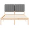 Bed Frame with Padded Headboard Light Grey 120 x 190 cm