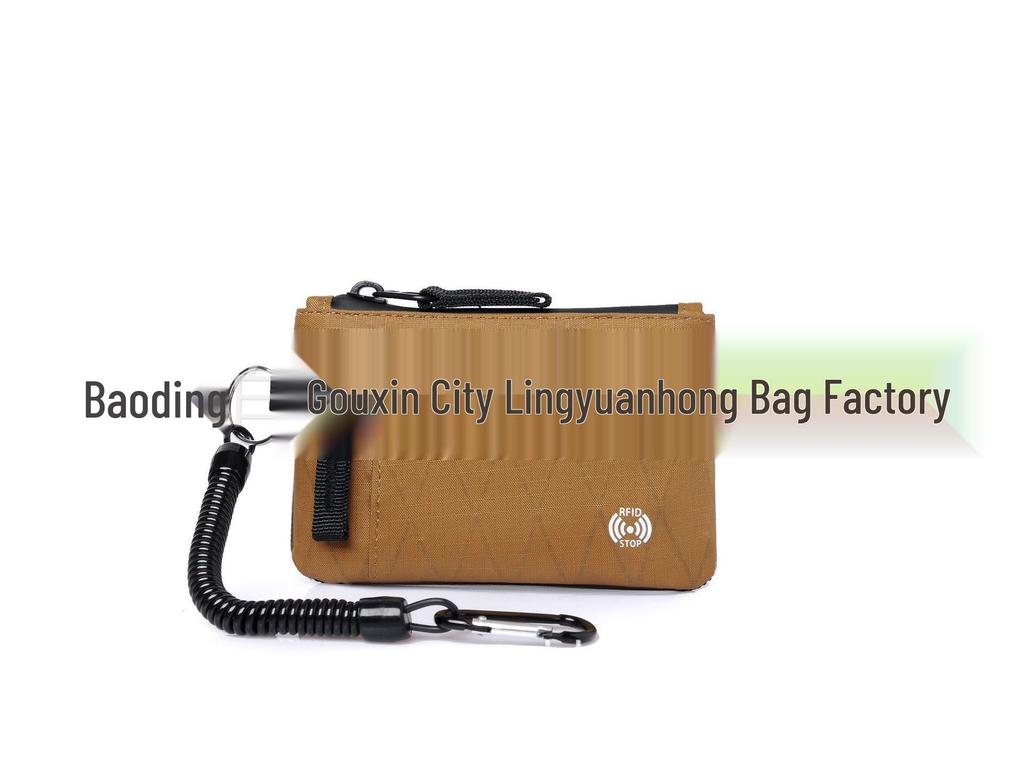 RFID Coin Purse and Anti-theft Card Holder Mini Travel Wallet with Keychain