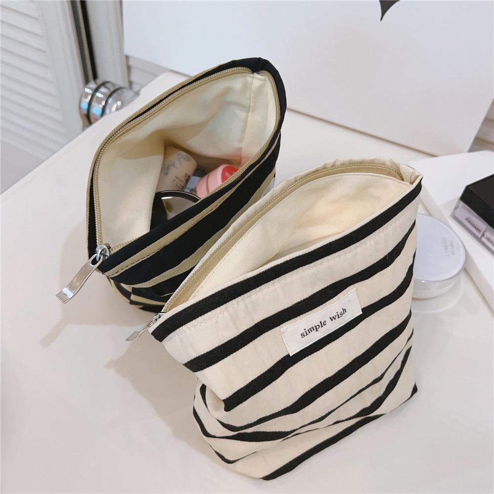 Makeup Bag Purse Zipper Cosmetic Pouch Large Travel Canvas Organizer Bag,Size: S
