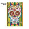 Festive Lawn Ornament Flags Day of The Dead Garden Flag, 12x18 Inch Floral Skull Decorative Yard Double Sided Holiday Mexican Gothic Skeleton Flowers