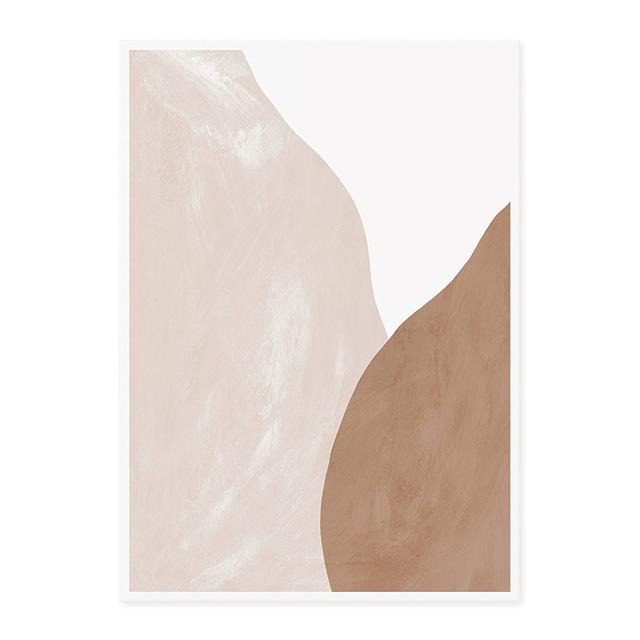 Fashionable Beige Brown Abstract Geometric Canvas Painting Wall Art Prints Poster Picture for Gallery Living Room Home Decor