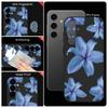 Blue Lily Printed Phone Case For Samsung Galaxy A17 A56 A16 A55 A15 A25 A36 A26 5G S25 Edge S23 S24 Ultra S24 S25 FE TPU Lanyard Cover