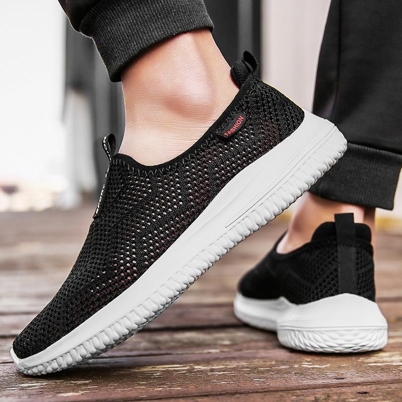 2025 Lightweight Men Casual Shoes Breathable Male Sneakers Anti-slip Flats Outdoor Walking Summer Mesh Loafers for Men Pius Size