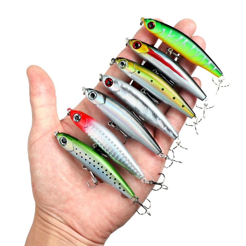 7PCS 3.4g5g8g11.9gUltra-long cast micro-vibrating pencil lure for all swimming layers, suitable for fish like red-eye catfish an