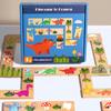 Wooden Dinosaur Dominoes Puzzle Game For Kids Educational Brain Training Toys