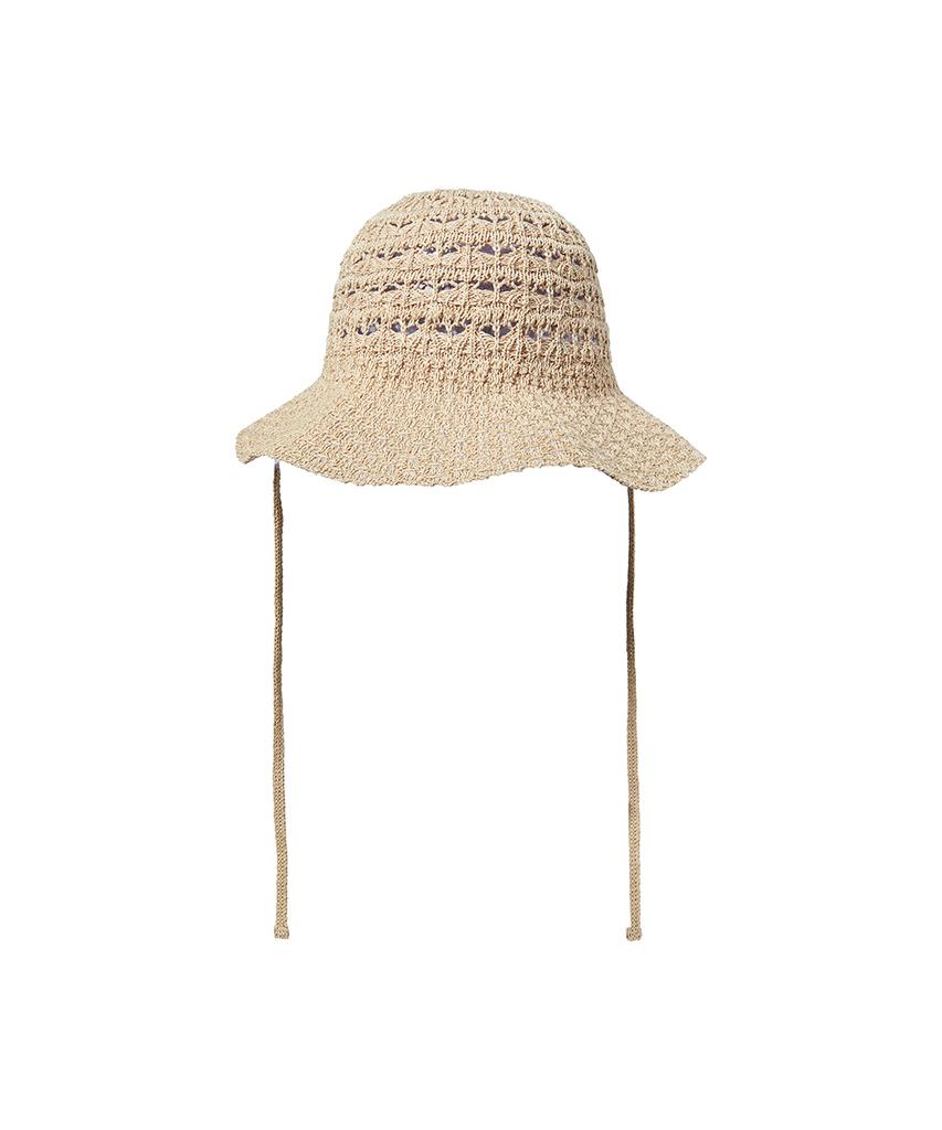 THE GREEN LAB String Knit Beach Bucket Hat [Beige]