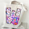 Halloween Alphabet Canvas Bag Going Out Portable Handbag Women's Large Capacity Casual Shoulder Crossbody Bag