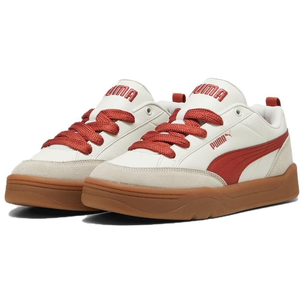 PUMA Park Lifestyle Breathable Low top Skateboard Shoes Unisex White Red 397262-05
