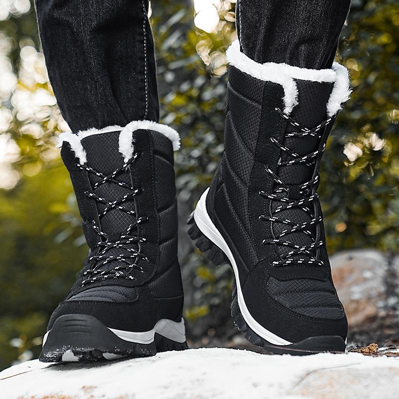 Lovers casual snow boots winter warm velvet cotton boots men's non-slip comfort outdoor boots unisex cross-country hiking boots