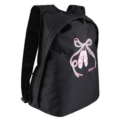 Girls Ballet Dance Backpack Kids Shoulder Sports Zipper Bag(Black)