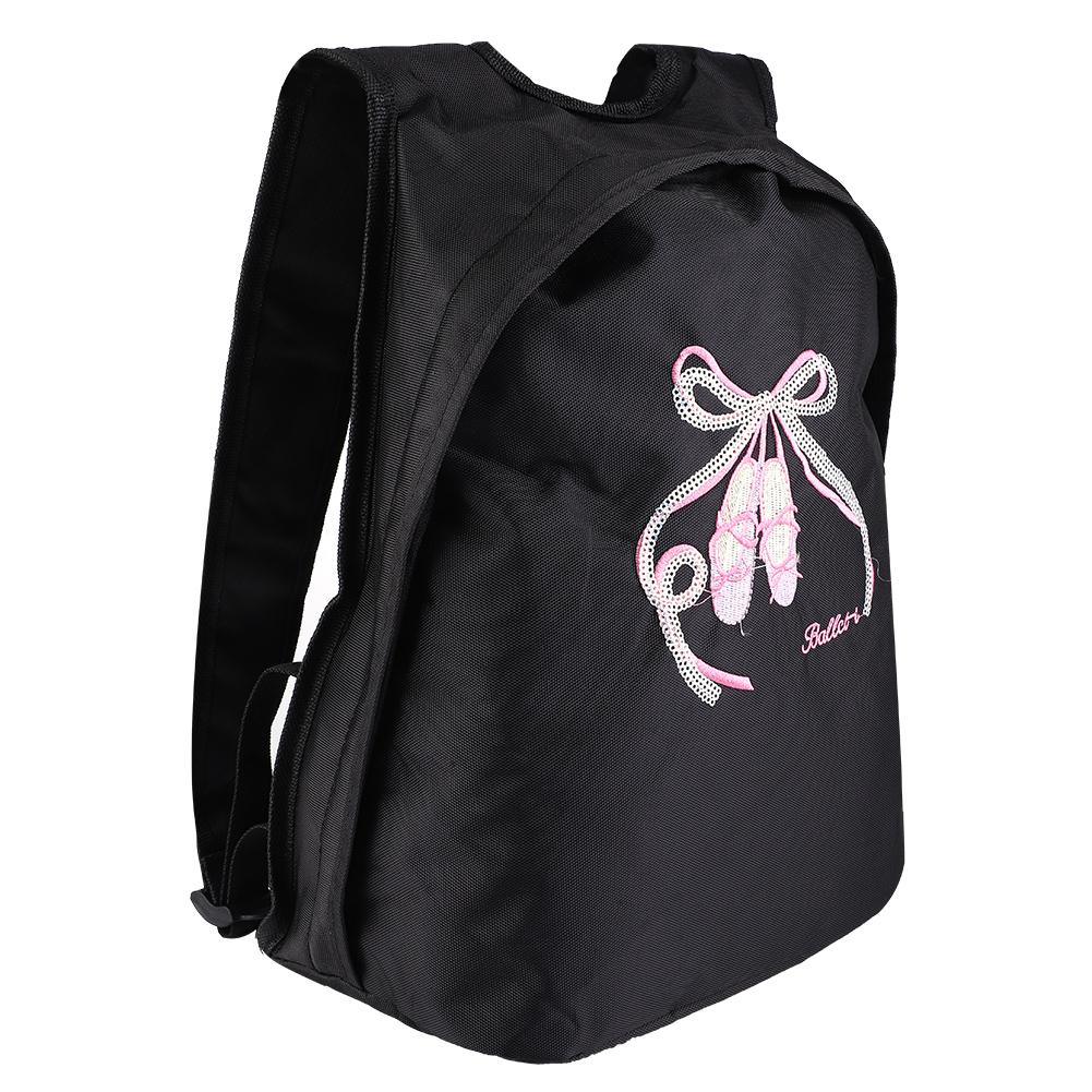 Girls Ballet Dance Backpack Kids Shoulder Sports Zipper Bag(Black)
