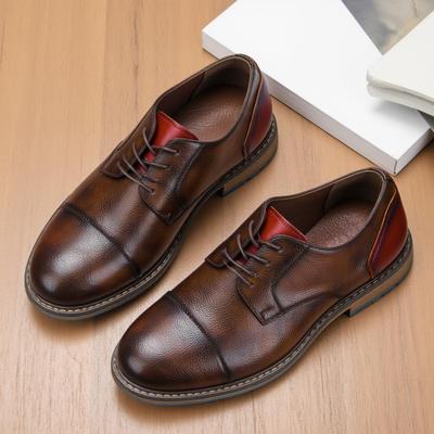 New Casual Shoes Retro Men's Derby Shoes Men Fashion Leather Shoes