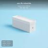 2Pack Plastic Storage Box, Rectangular Shelf Organizer with Lid, Alabaster Narrow Short