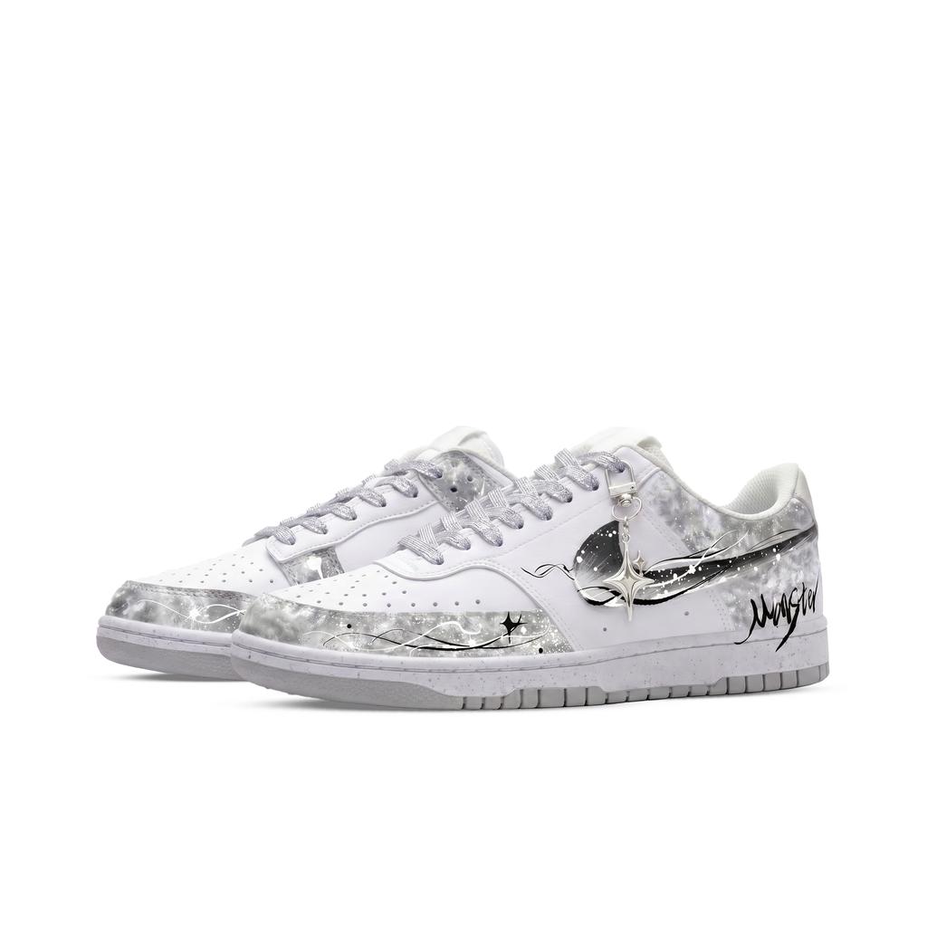Nike Court Vision Star Moon Legend, Monster Lab Low Top Skateboard Shoes Unisex Black White Gray DH2987-117(Team445-)