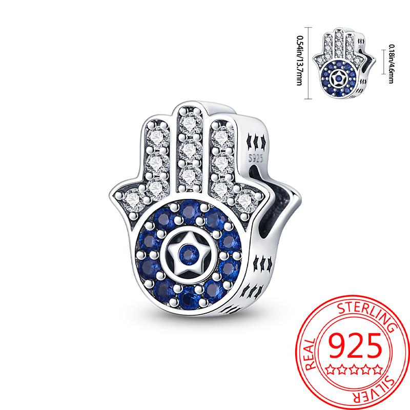 Mysterious Copper Love Evil Eyes Celtic Knot Palm Pendant Beads Safety Clip Fit Brand Bracelet Premium Gift Diy