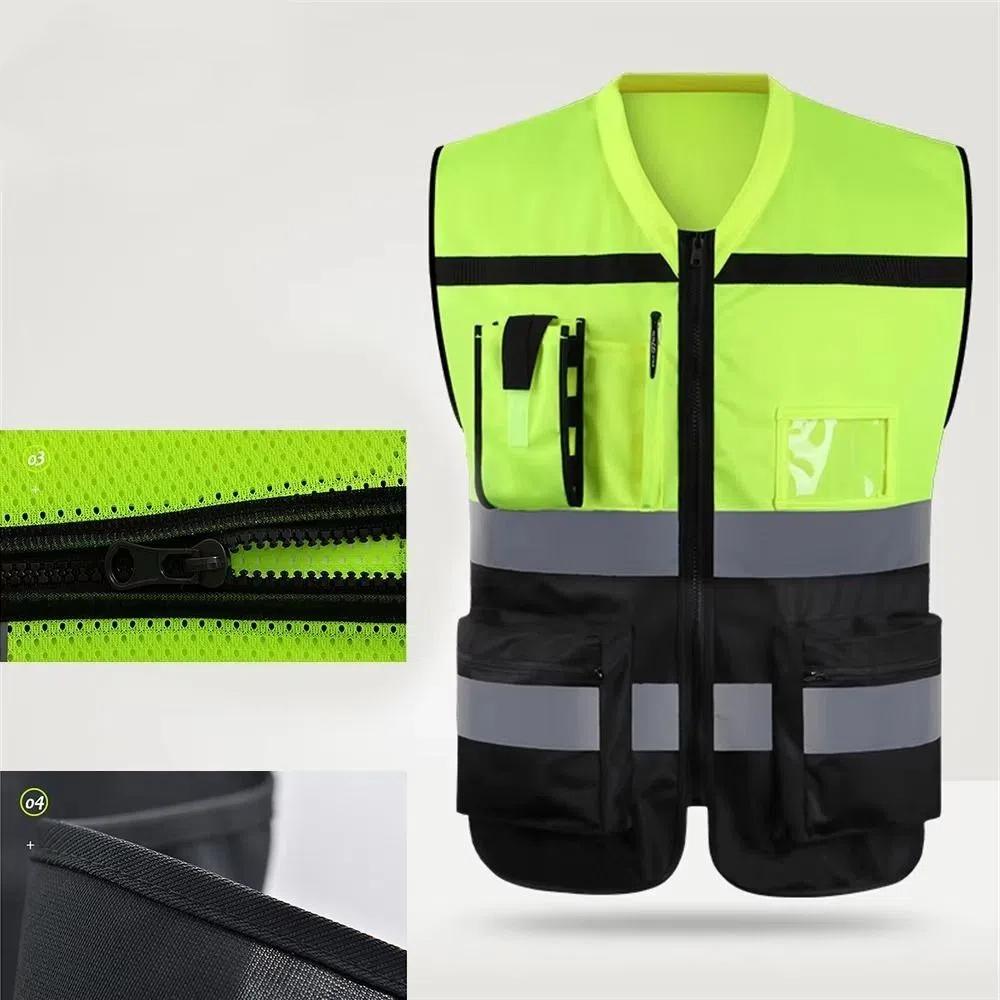 With Pocket Reflective Vest Warning Construction Clothes Outdoor Safety Clothing  Motorcycle