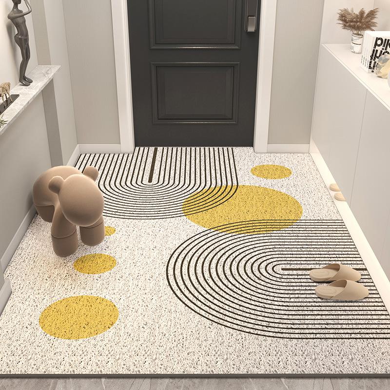 Wave Point Non-slip PVC Retro Entrance Doormat Floor Mats Silk Loop for Entryway Porch Hallway Home Decor Dust Removal Carpet