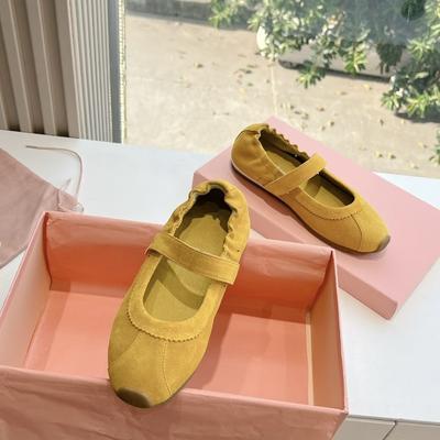 Cowhide Version~ New Amujia Leather Velcro Single Shoes Women's Thick-soled Shallow-mouth Casual Single Shoes