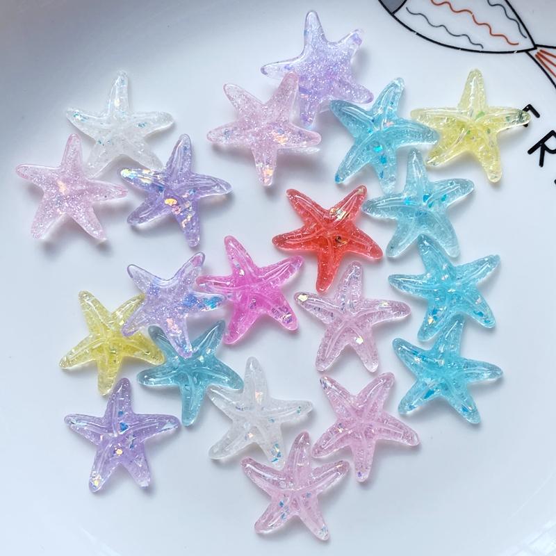 20Pcs New Cute Resin Cartoon Shining starfish Flat Back Scrapbooking DIY Jewelry Craft Decoration Accessories