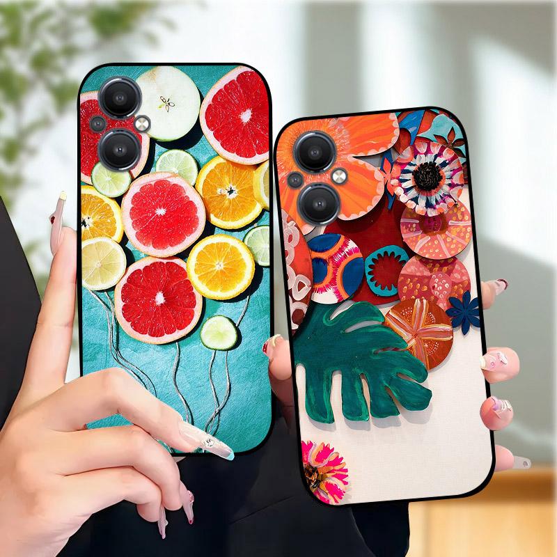 For Oppo Reno 7 8 Lite Reno7 Z 5G Case F21 Pro 5G CPH2341 Stylish Painted Cover Soft Silicone TPU Phone Cases For Oppo A96 5G