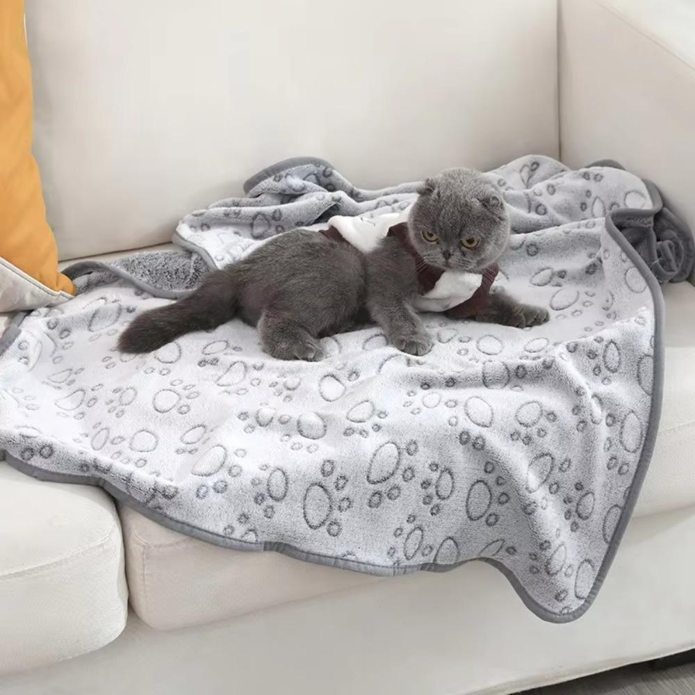 

Paw Pattern Pet Calming Blanket Washable Cat Cover Blanket Pet Supplies Dog Blanket Puppy 52x76cm