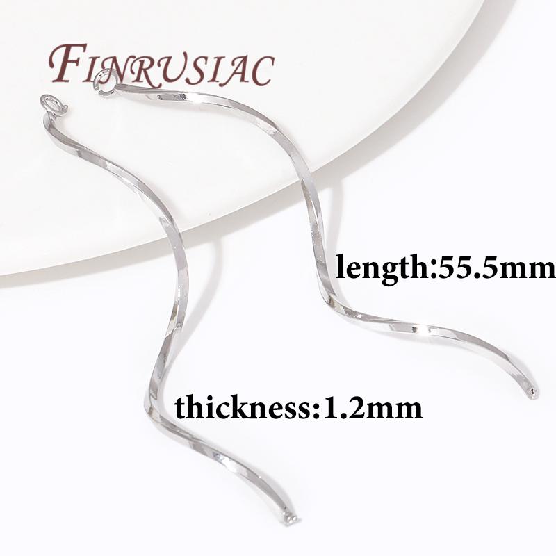 Earrings Making Supplies 18K Gold Plated S Shape Wavy Earwire Earring Charms Connector For DIY Jewelry Accessories