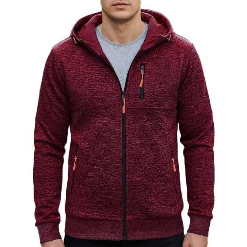 Aututmn Hot Sale Men's Sweatshirts Jacket Slim Fit Fashion Fluorescent Zipper Hooded Outwear Casual Stylish Cozy Jackets