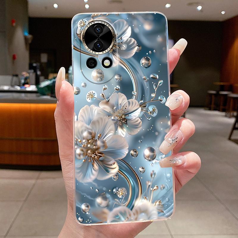 Nova12 Hülle Klar Luxus Mode Schmetterling Blume Weiches TPU Silikon Rückabdeckung Für Huawei Nova 12 Pro Transparente Handyhüllen