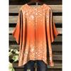 Summer elegant vacation style large size simple casual creative Halloween pumpkin pattern print dovetail round neck T-shirt