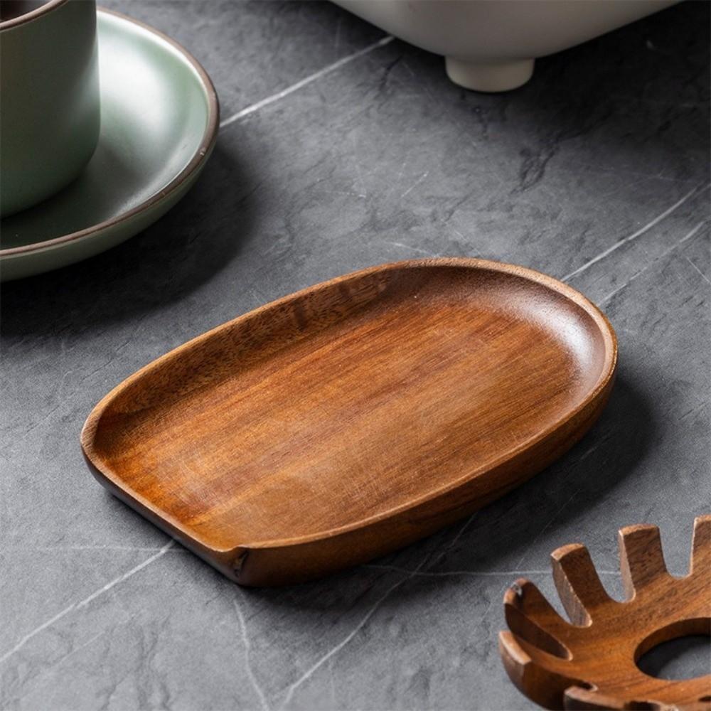 Natural Spoon Rest Rustic Rice Spoon Storage Rack Organizer Tray Ladle Rack Countertop Shelf