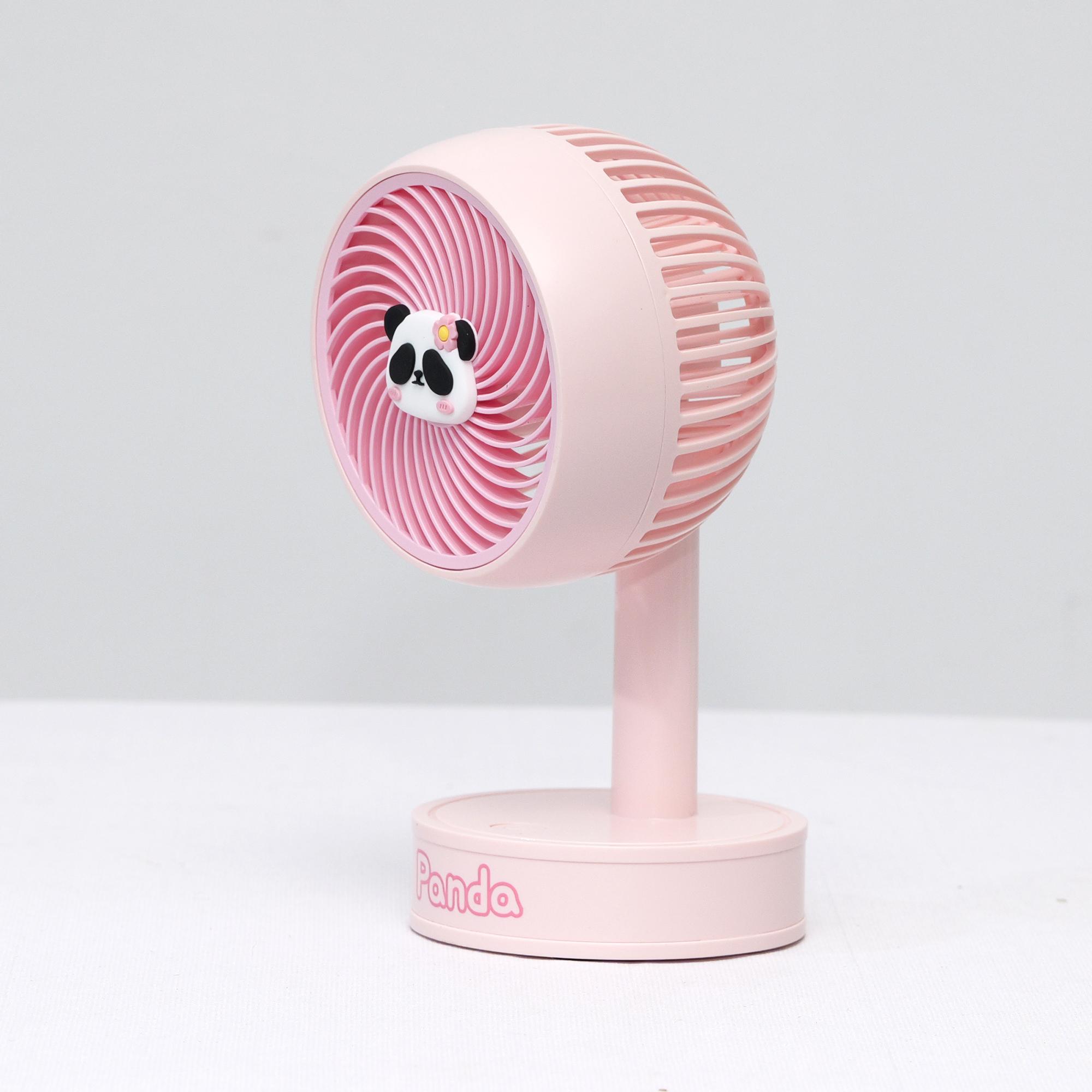 

Panda-Themed USB Desktop Fan - Long Battery Life, Multi-Color Designs, Adorable Animal Cooling рожевий