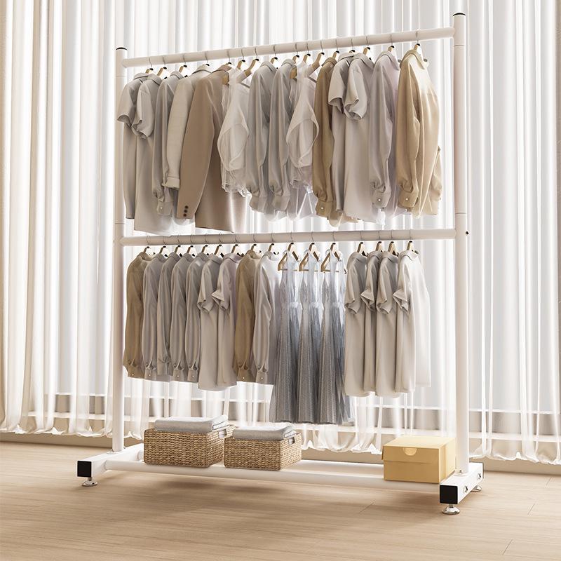 Single-Layer Clothes and Hat Rack for Bedroom or Balcony - Floor-Standing Design