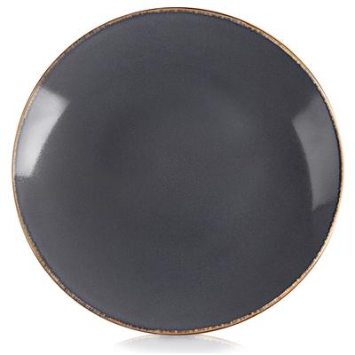 Large Flat Dinner Plate for Dinner Ceramic Grey 27 Cm