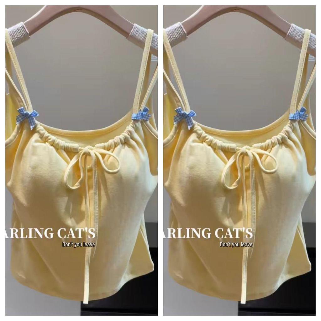 Spicy Girl Bowknot Sleeveless Camisole – Slimming, Flattering Summer Top for Women