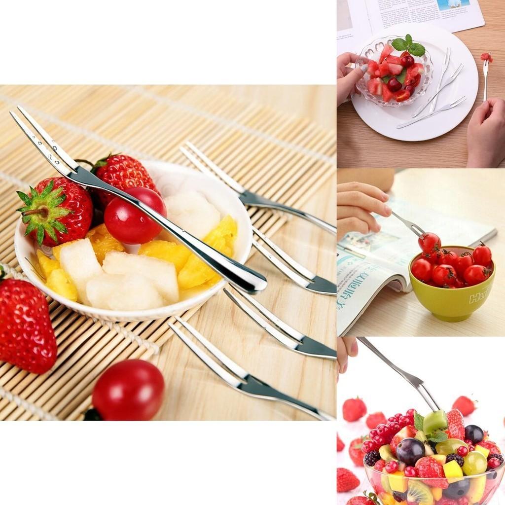 Talheres de Mesa Ocidentais de Aço Inoxidável Garfos de Frutas Pequenos Elegantes Utensílios para Lanches Bolos Sobremesas
