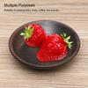 Plateau à fruits en bois de couleur foncée unie, plateau de service rond pour aliments, plat pour thé, dessert, gâteau (7,5 cm)