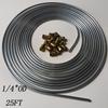 Car Galvanized Iron Brake Line Tubing 1/4" 25ft Coil Roll Hoses With 16 Fittings